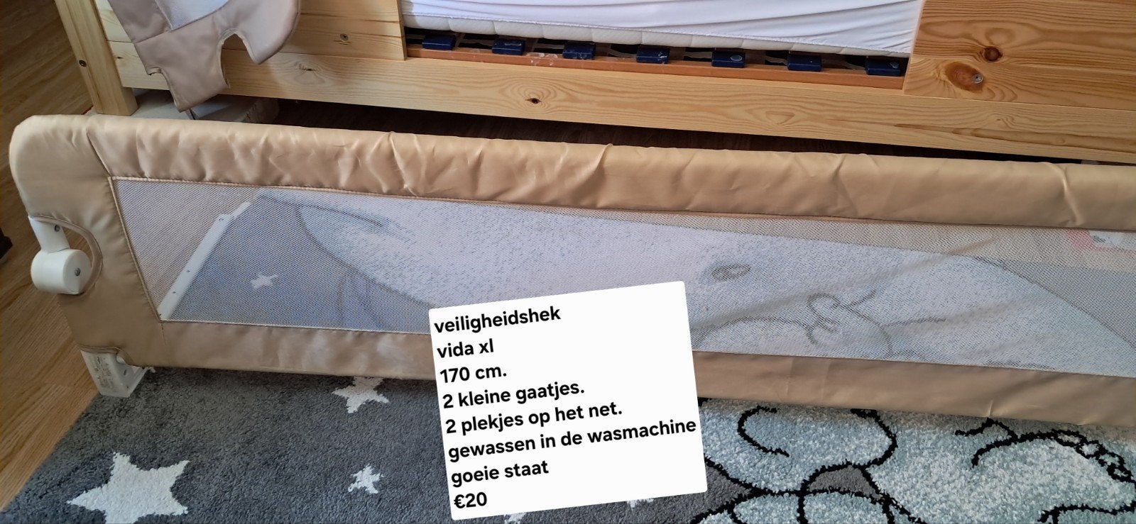 veiligheidshek voor kleuterbed, Ophalen
