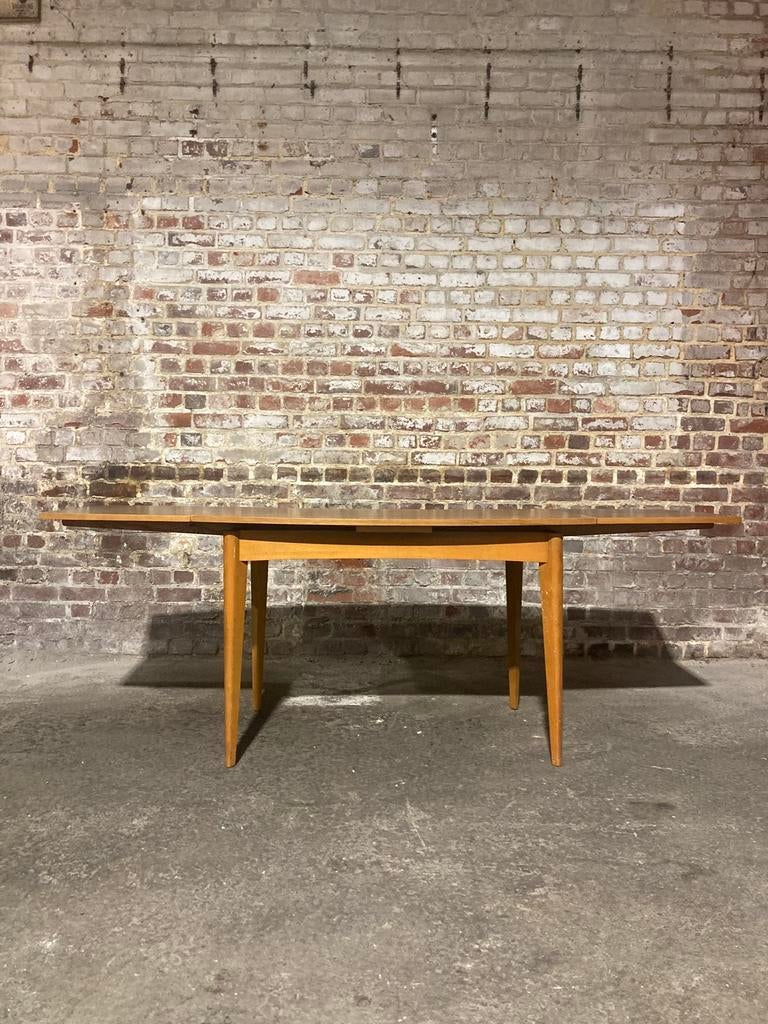 Table scandinave vintage teck bois 2m10, Enlèvement, Comme neuf, Teck
