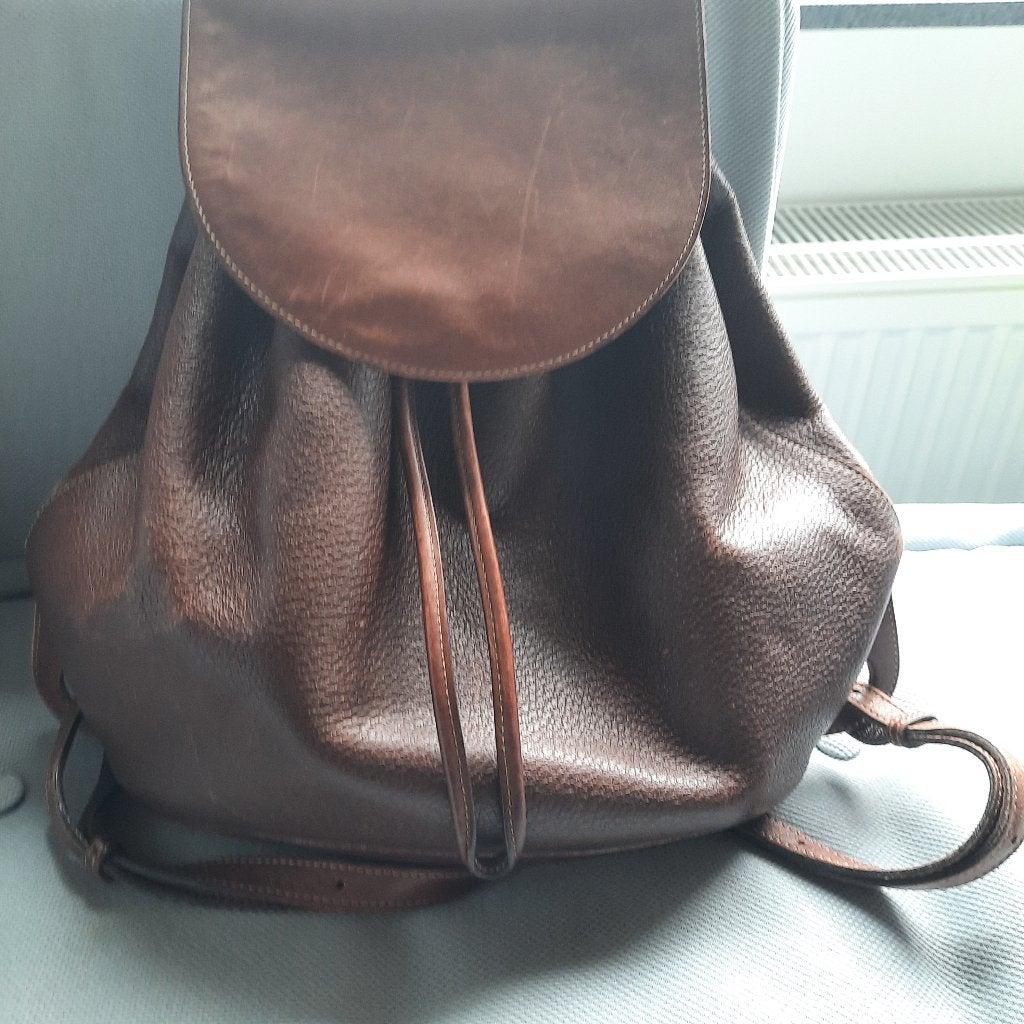 Deux de Delvaux rugzak, kleur bruin, Handtassen en Accessoires, Tassen | Damestassen, Ophalen, Gebruikt, Bruin