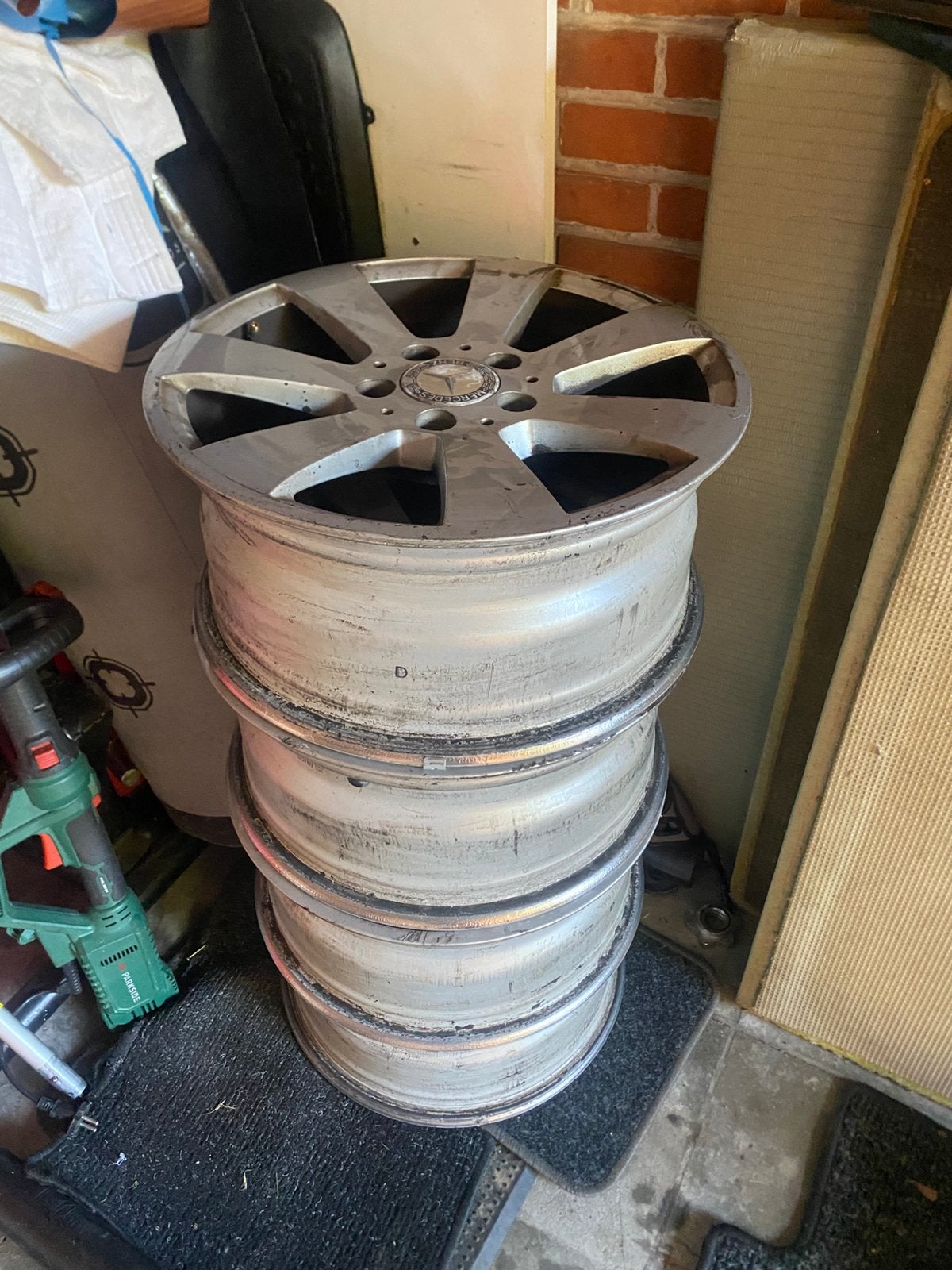 Originele Mercedes lichtmetalen velgen in 16, Auto-onderdelen, Ophalen, 16 inch, Velg(en)
