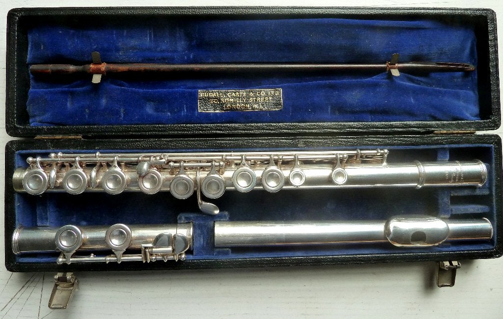 RUDALL-CARTE & Co FLUIT - Zilveren kop, Ophalen of Verzenden, Gebruikt, Dwarsfluit, Met koffer of tas