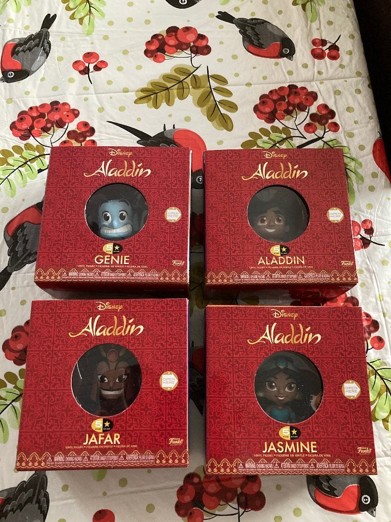 4 Nieuwe Funko 5 Star series - Aladdin Genie Jafar jasmine, Ophalen of Verzenden, Overige figuren, Nieuw, Beeldje of Figuurtje