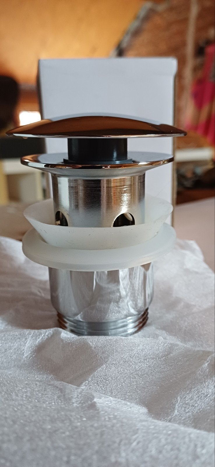 Bouchon de vidange de lavabo chromé, Enlèvement ou Envoi, Neuf, Chrome, Lavabo