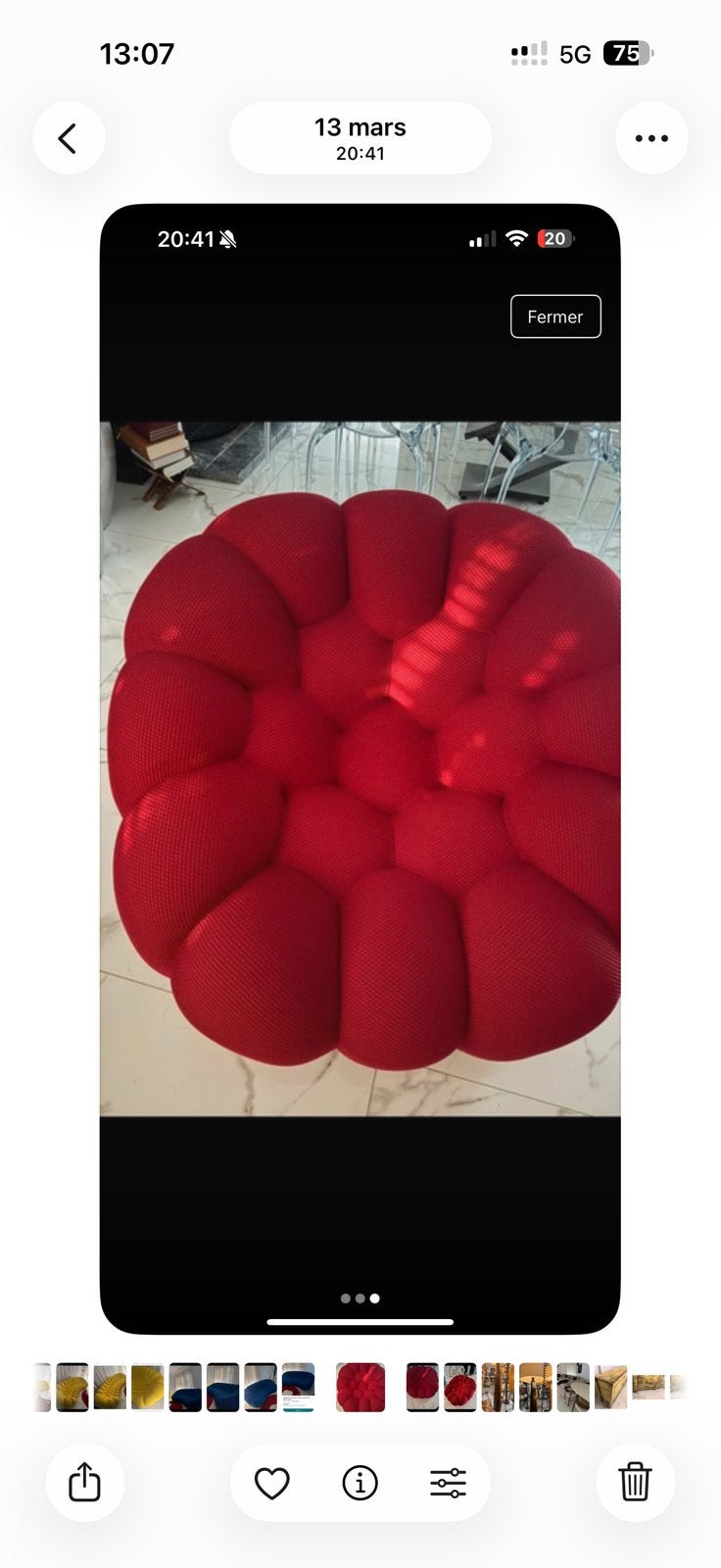Magnifique fauteuil Bubble Roche Bobois, Maison & Meubles, Enlèvement, Comme neuf