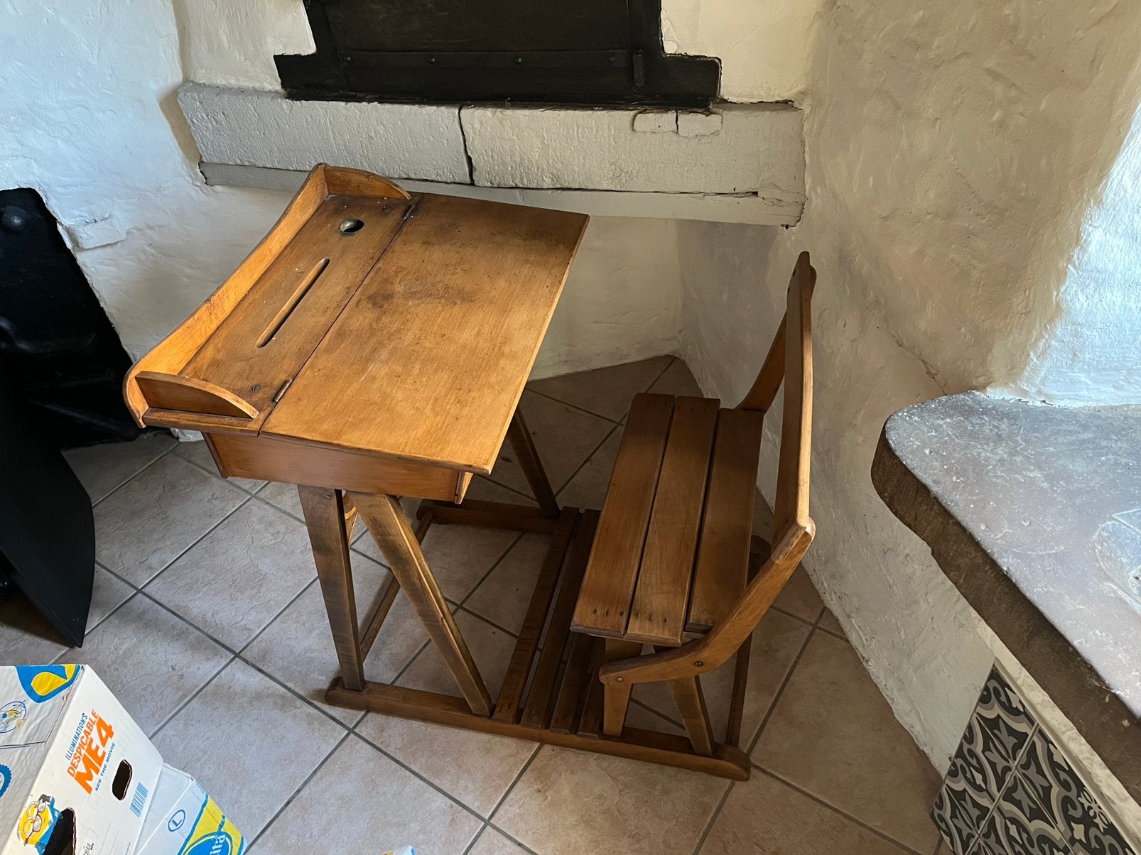 Banc d’ecole en bois, Antiquités & Art, Enlèvement