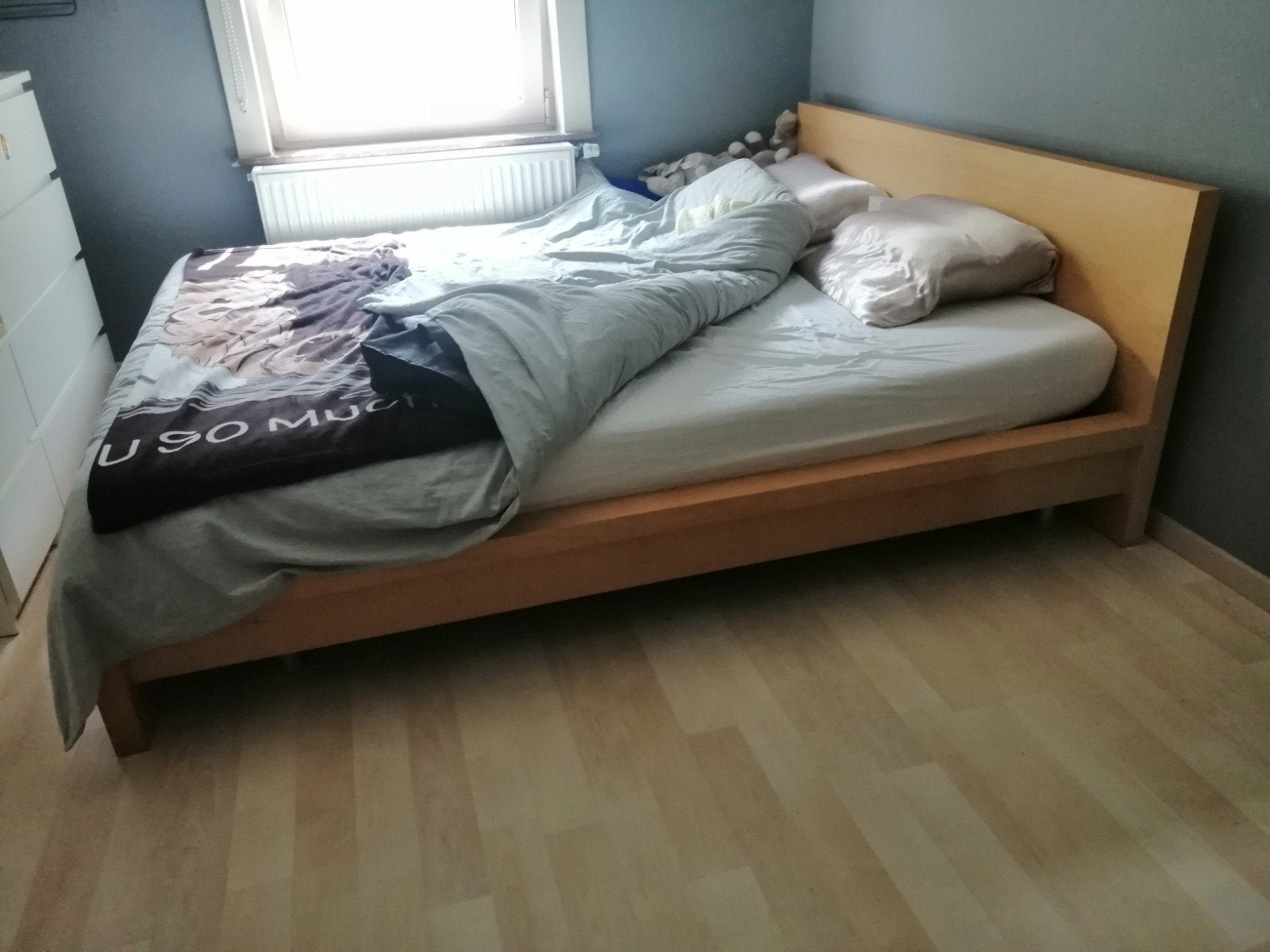 groot bed, 210 cm, Brun, Enlèvement, Utilisé