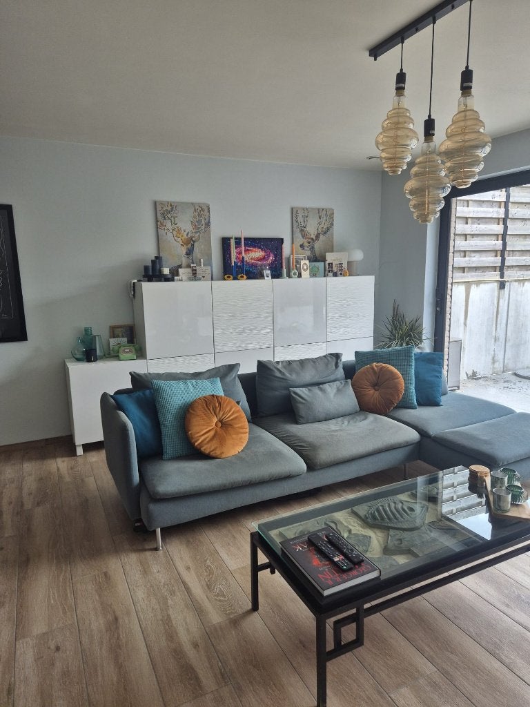 Gelijkvloers appartement met tuin, garage en staanplaats, Immo, 41 kWh/m²/jaar, 87 m², Provincie Oost-Vlaanderen, Tot 200 m²