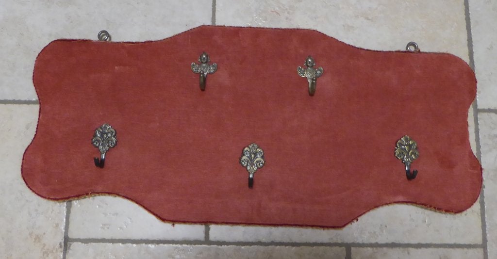 Porte-manteau recouvert avec 5 crochets en cuivre, Enlèvement, Utilisé