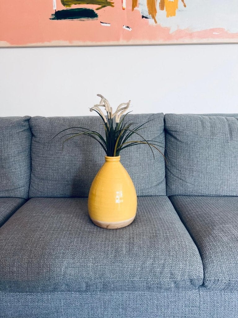 Vase jaune (Maison du Monde) - 5€ ou à donner, Enlèvement, Comme neuf, Jaune, 30 cm