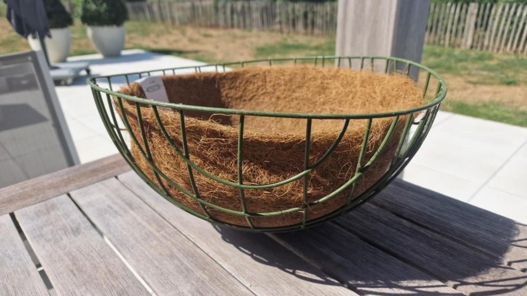 Bloemenmand - basket, Minder dan 60 cm, Rond, Ophalen of Verzenden, Zo goed als nieuw