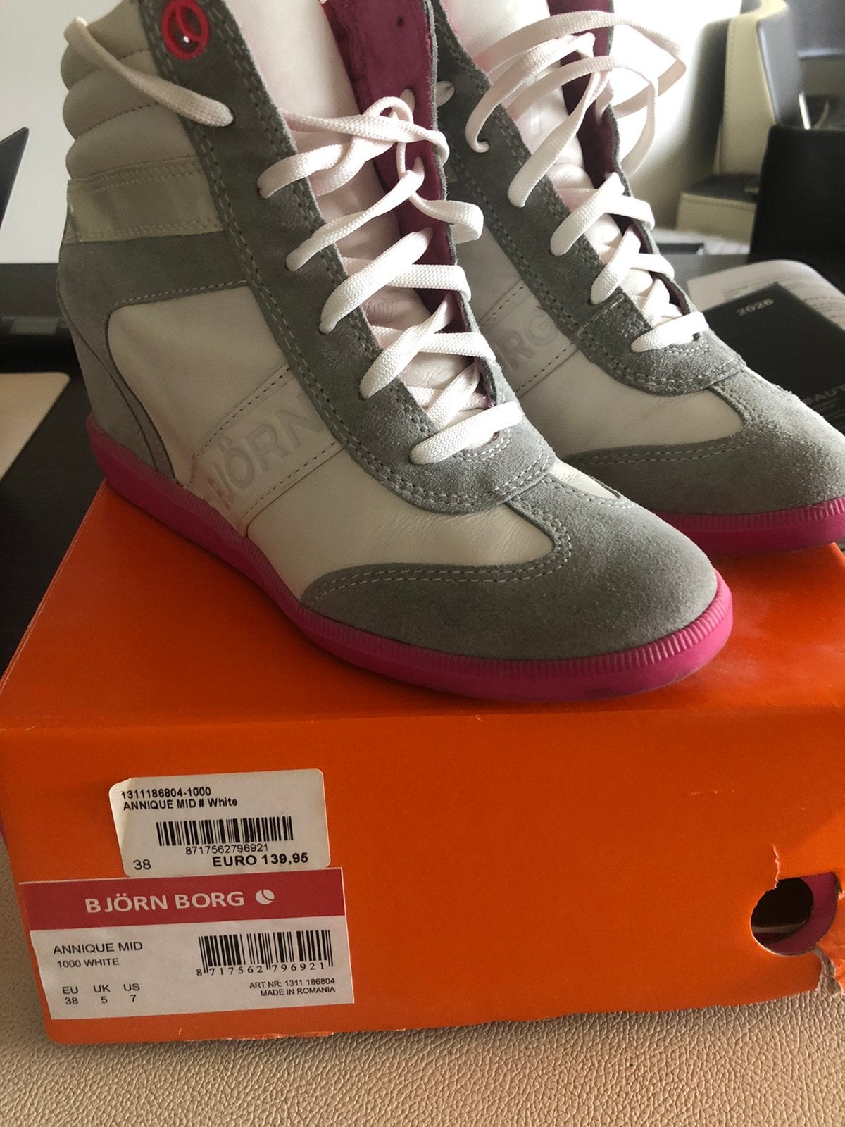 Bjorn borg dames sneakers mid maat 38, Sneakers et Baskets, Enlèvement, Porté, Blanc