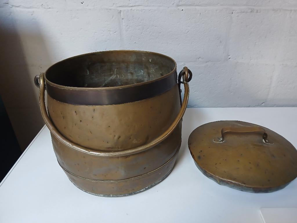 Koperen ketel met deksel, Antiek en Kunst, Antiek | Brons en Koper, Ophalen of Verzenden, Koper