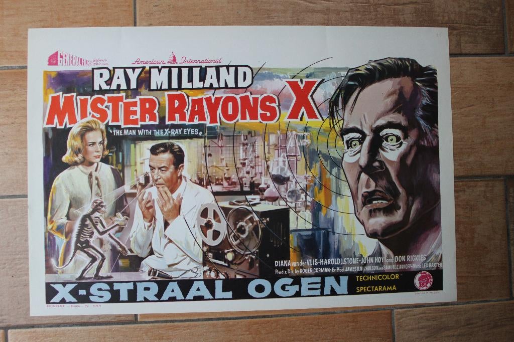 filmaffiche The Man With The X-Ray Eyes filmposter, Rechthoekig Liggend, Ophalen of Verzenden, Zo goed als nieuw, A1 t/m A3