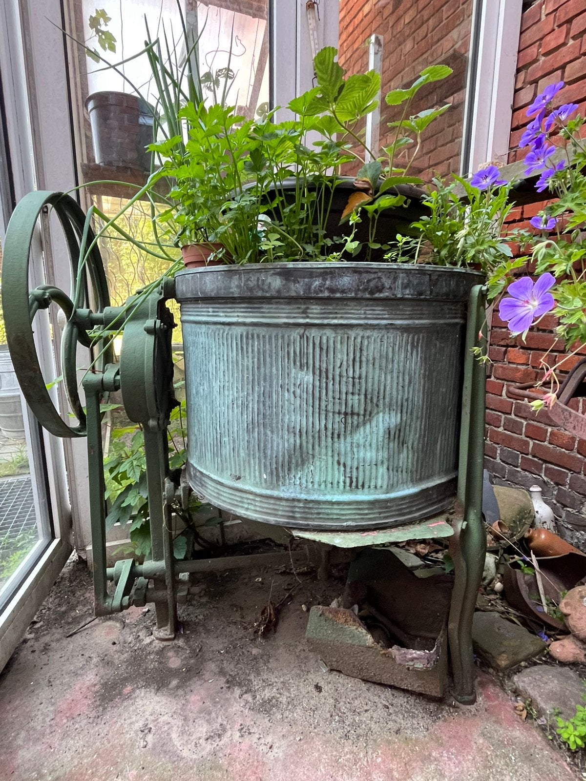 Handmatige wasmachine 1900-koper/gietijzer incl Kraan deksel, Ophalen, Gebruikt