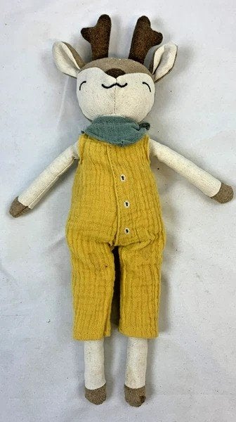 Maisons du Monde Rendier Knuffelpop Knuffel 35cm, Meerkleurig, Verzenden, Zo goed als nieuw, Handgemaakt