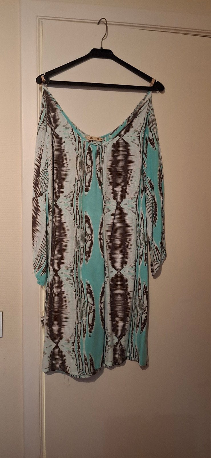 jurk, Blauw, Knielengte, Tribal, Gedragen