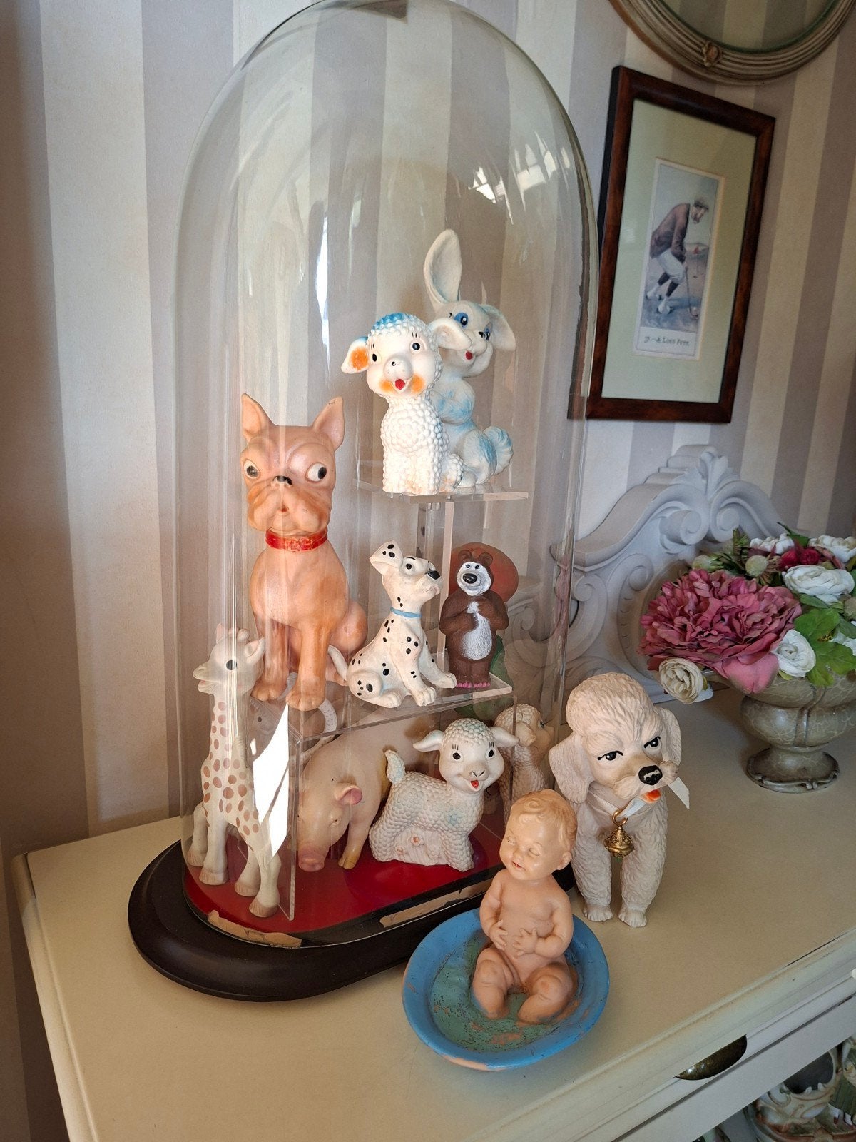Speelgoed vintage rubbertjes (met of zonder globe), Verzamelen, Ophalen of Verzenden