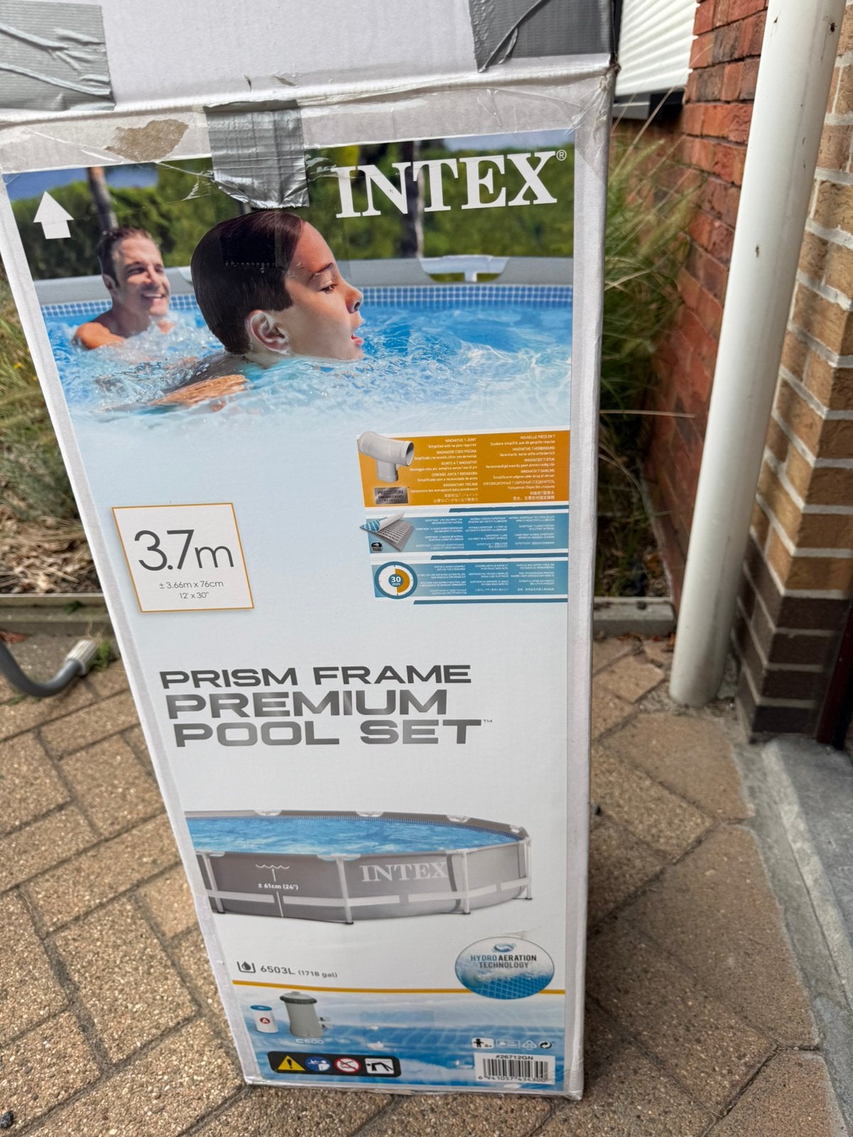 intex prism frame premium pool set 3,7m x 0,76cm, Tuin en Terras, Ophalen, Zo goed als nieuw