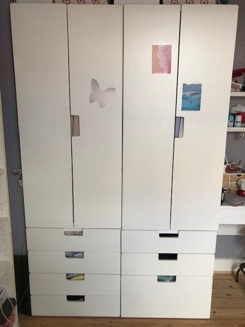Lot 2 armoires penderies blanches Smastad / Platsa - Ikea, Moderne Ikea, Utilisé, 50 à 100 cm, Avec tiroir(s)