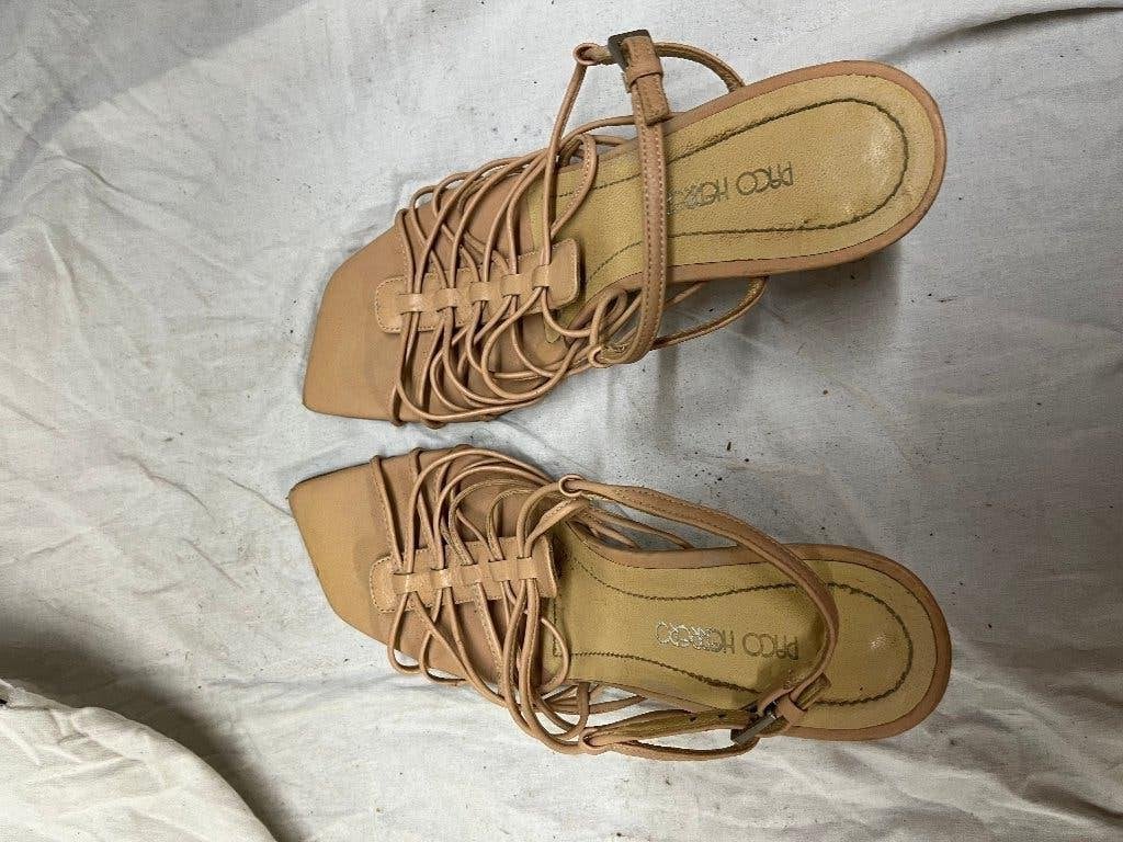 Sandales en cuir beige/orange pastel, 37, Paco Herrero., PACO HERRERO, Beige, Enlèvement, Porté