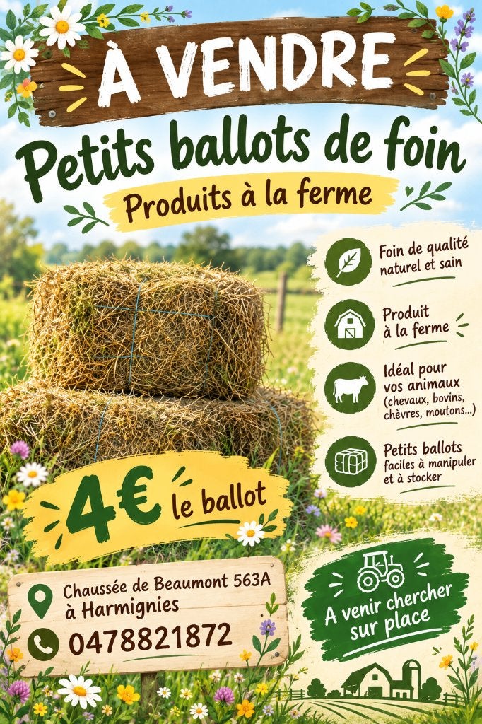 Petits ballots de foin, Animaux & Accessoires, Enlèvement