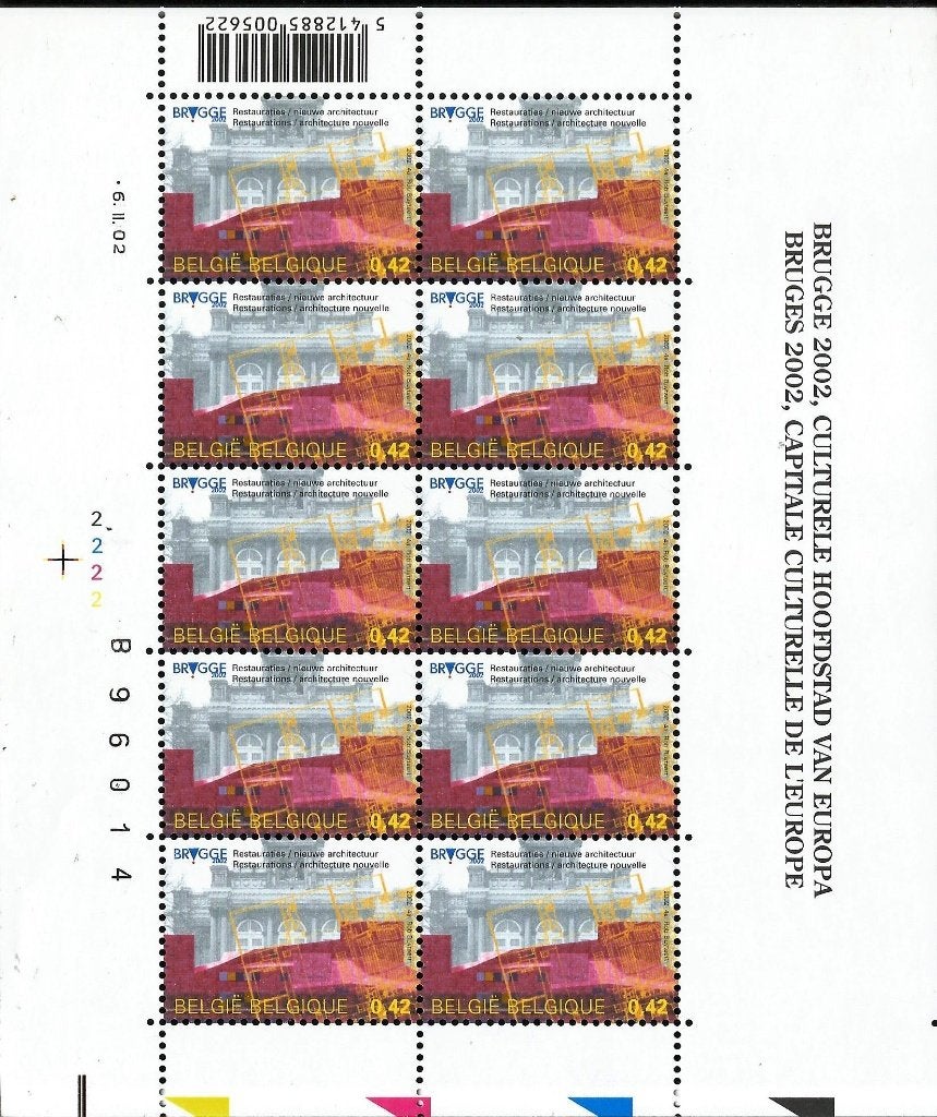 2002 Brugge culturele hoofdstad OBP F3058/60**, Postzegels en Munten, Orginele gom, Ophalen of Verzenden, Zonder stempel, Postfris