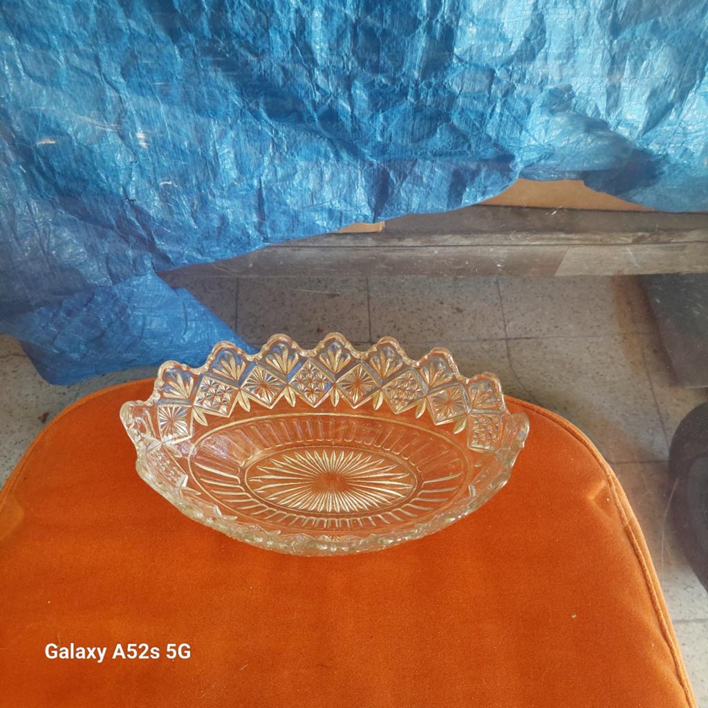 Vintage glazen geslepen schaaltje, Ophalen