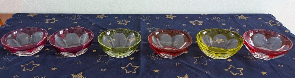 Set van 6 kristallen bekers van Val Saint Lambert., Ophalen of Verzenden