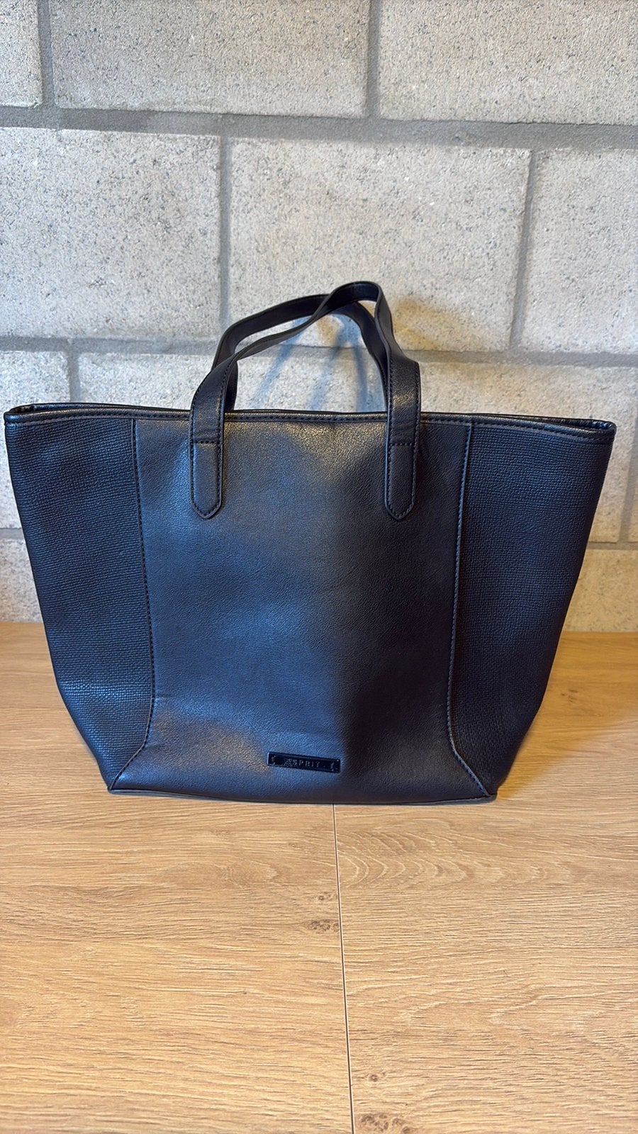 LEDEREN HANDTAS ESPRIT NIEUW!!, Ophalen of Verzenden, Nieuw, Zwart, Handtas
