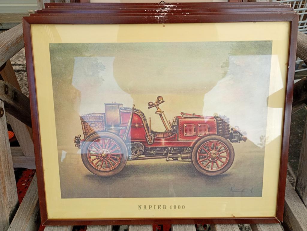 Vintage car prints (6 stuks), Ophalen of Verzenden