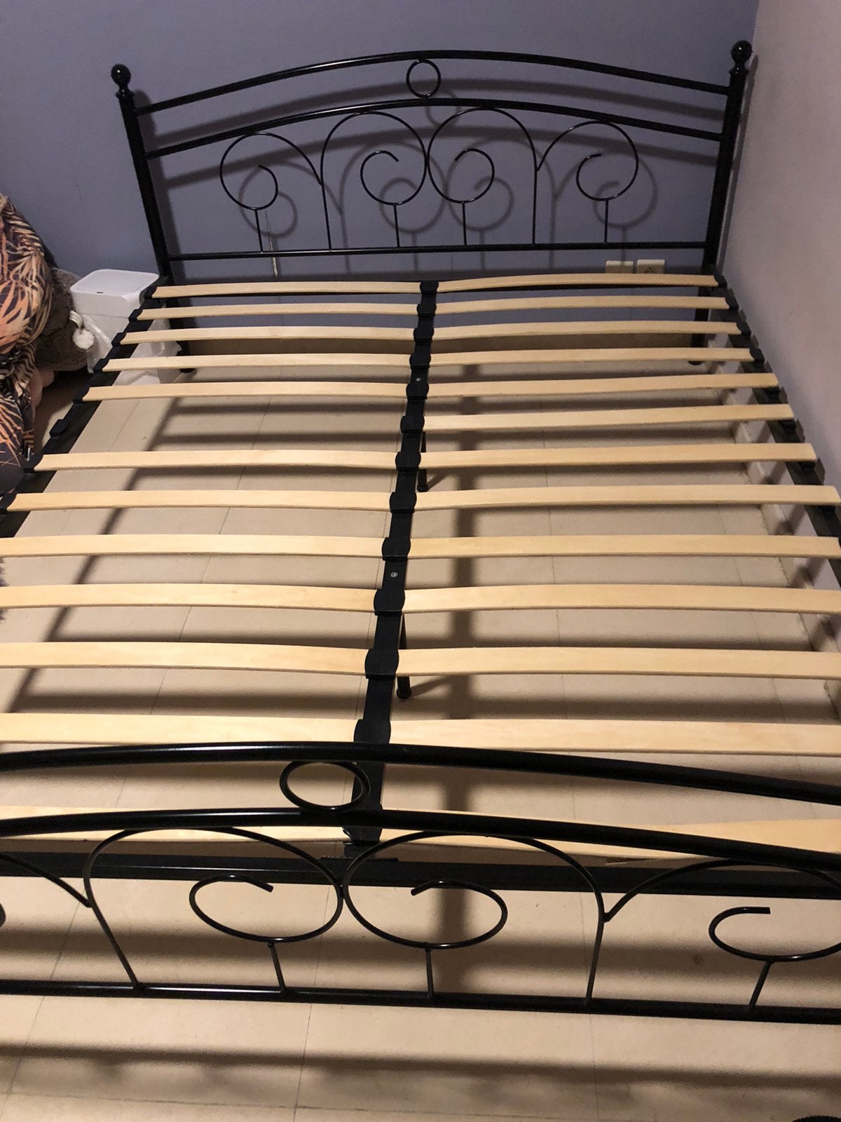 Tweepersoonsbed met lattenbodem_twijfelaar 160cm, Huis en Inrichting, Slaapkamer | Bedden, Ophalen, Zo goed als nieuw, Twijfelaar