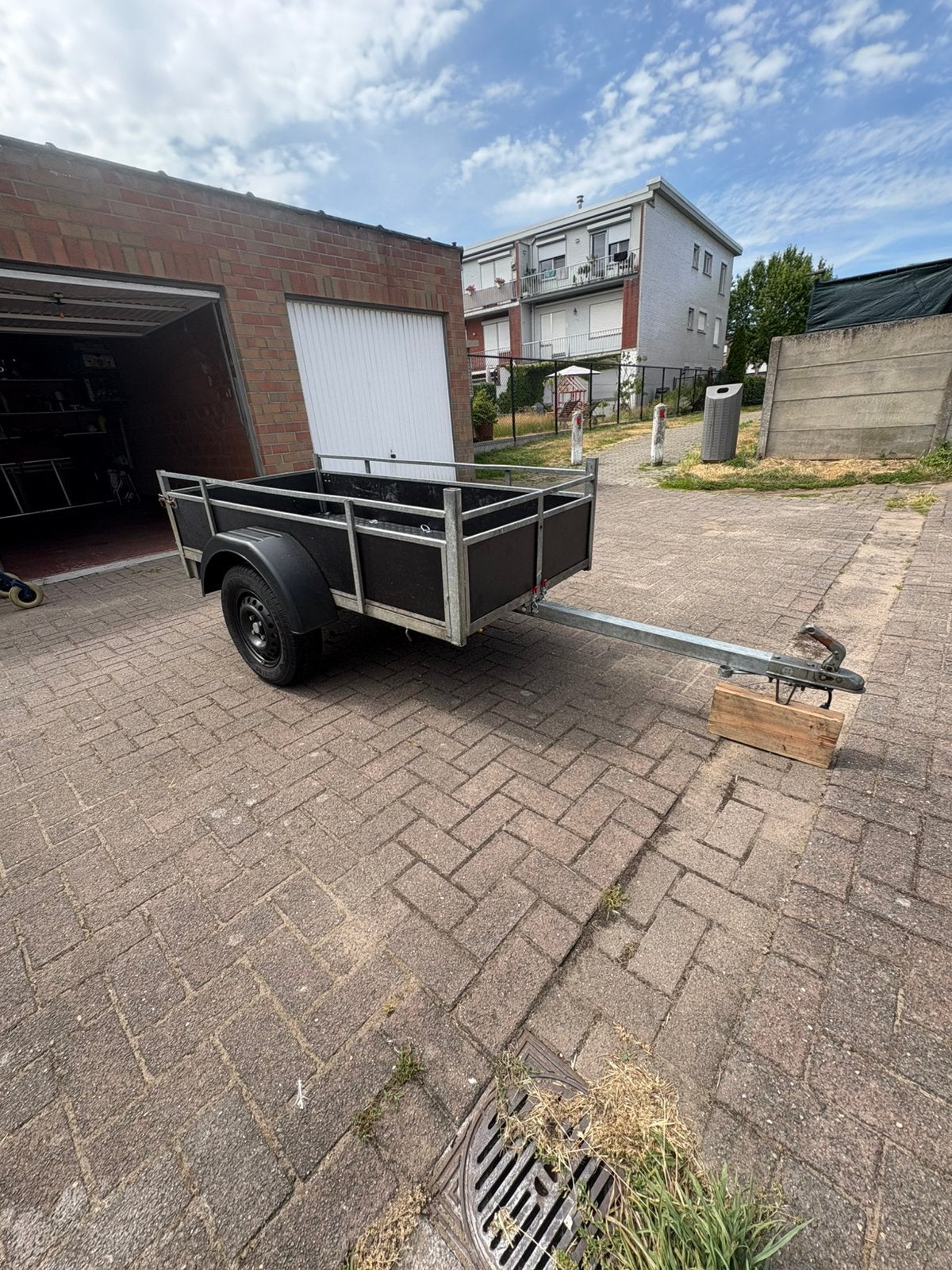 Aanhang wagen enkelass 196x 96 cm  goed bod mag weg, Autos : Divers, Remorques, Enlèvement, Comme neuf