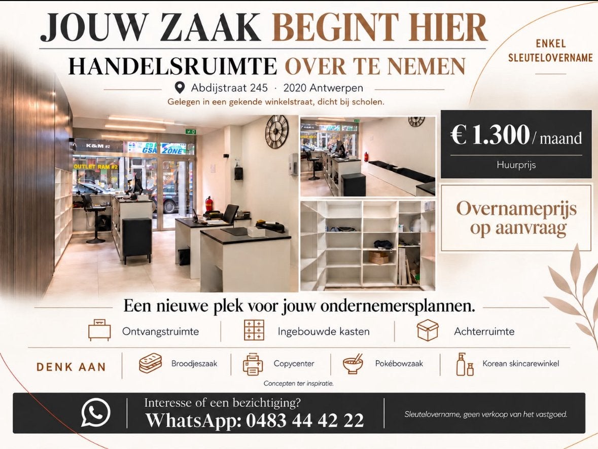 Overname winkel in ABDIJSTRAAT lage huurprijs!