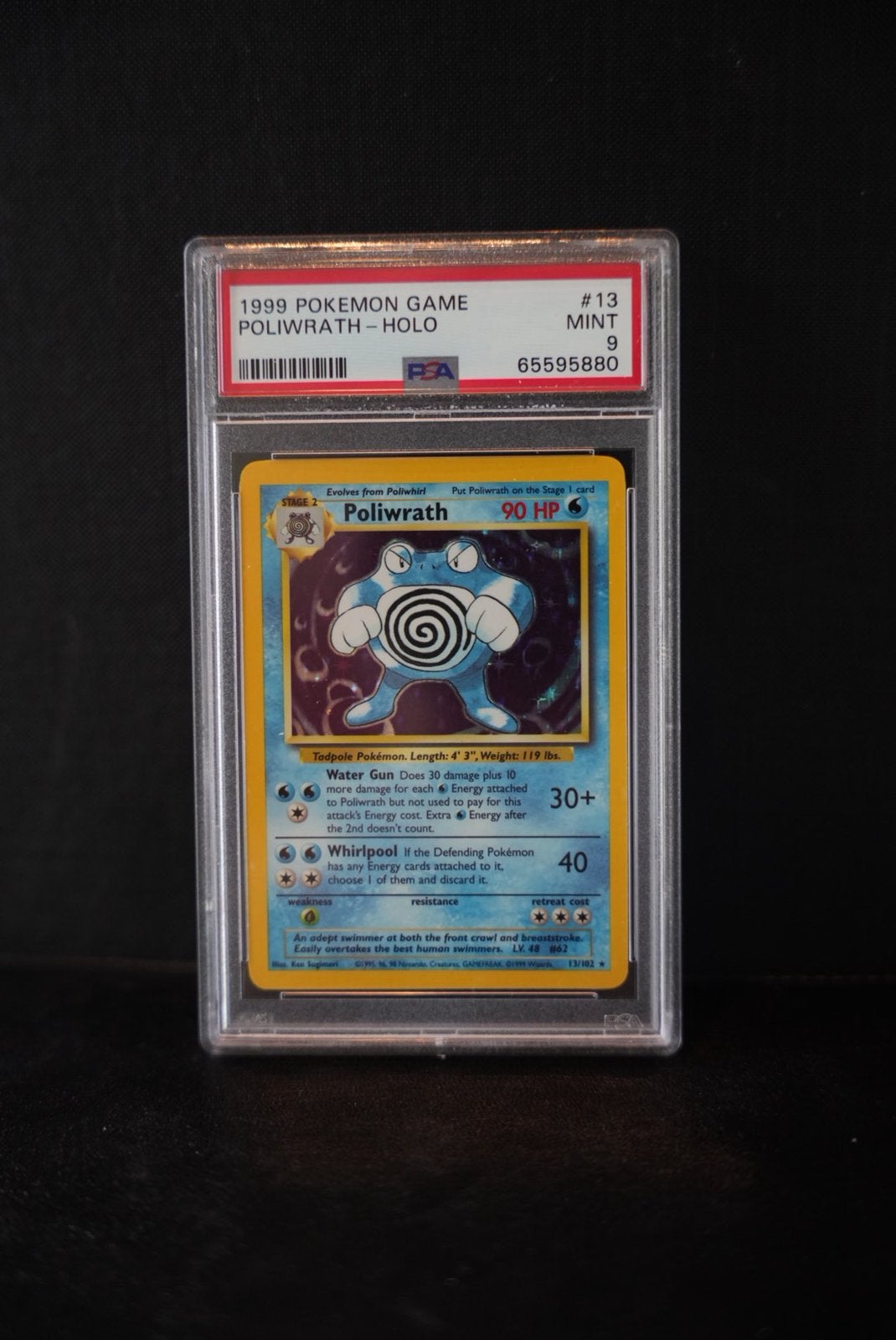 Poliwrath Holo 13 Base Set PSA 9, Enlèvement ou Envoi, Comme neuf