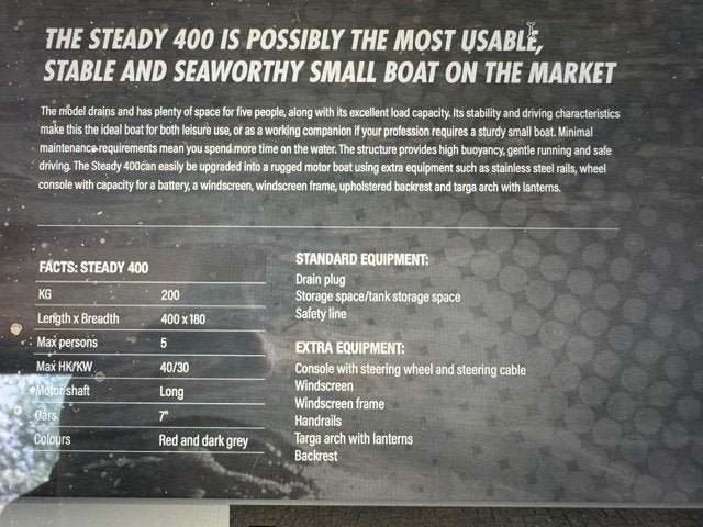 kunststof boot steady 400, Nieuw, 2 m, Overige materialen, Ophalen
