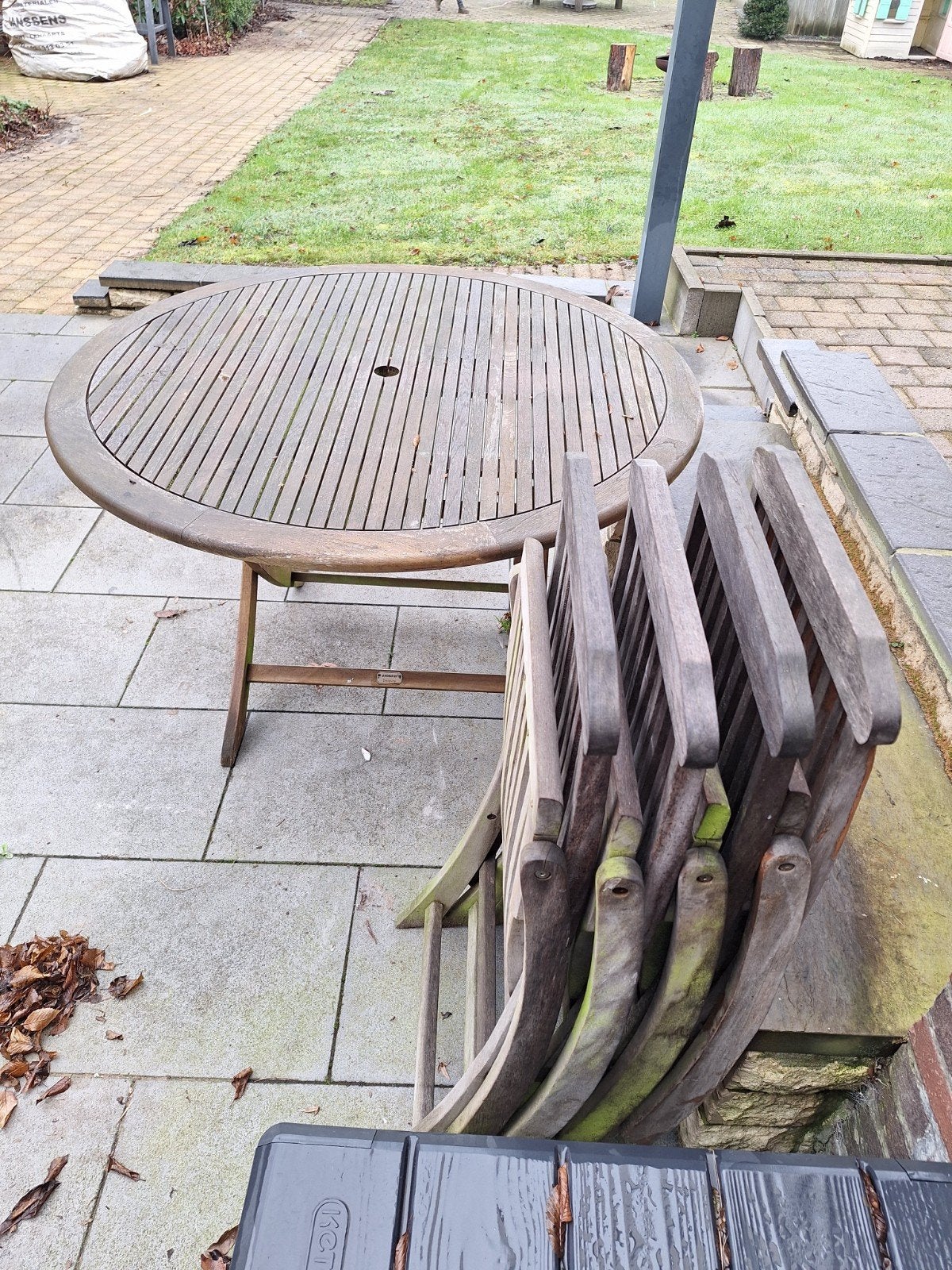 Teak tafel, Tuin en Terras, Tuinmeubel-accessoires, Ophalen