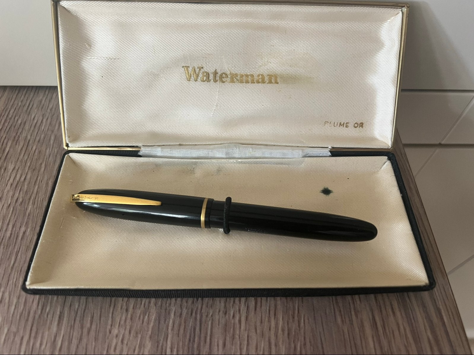Waterman IDEAL des années 1940 pointe M en 14 K  avec boîte, Collections, Stylos, Enlèvement ou Envoi, Comme neuf, Stylo, Waterman