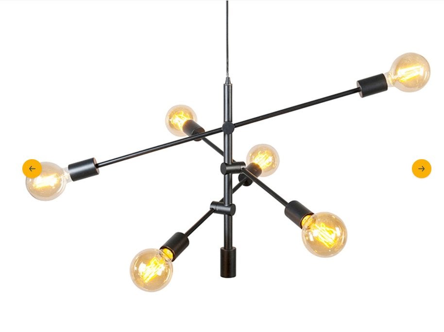Superbes lampes suspendues noires à 6 lumières - Sydney, Enlèvement, Comme neuf, Verre, E27 (grand)