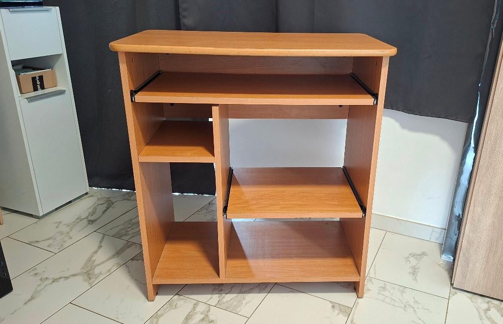 Bureau d'ordinateur avec plateaux mobiles., Maison & Meubles, 70 à 120 cm, 70 à 120 cm, Enlèvement, Utilisé