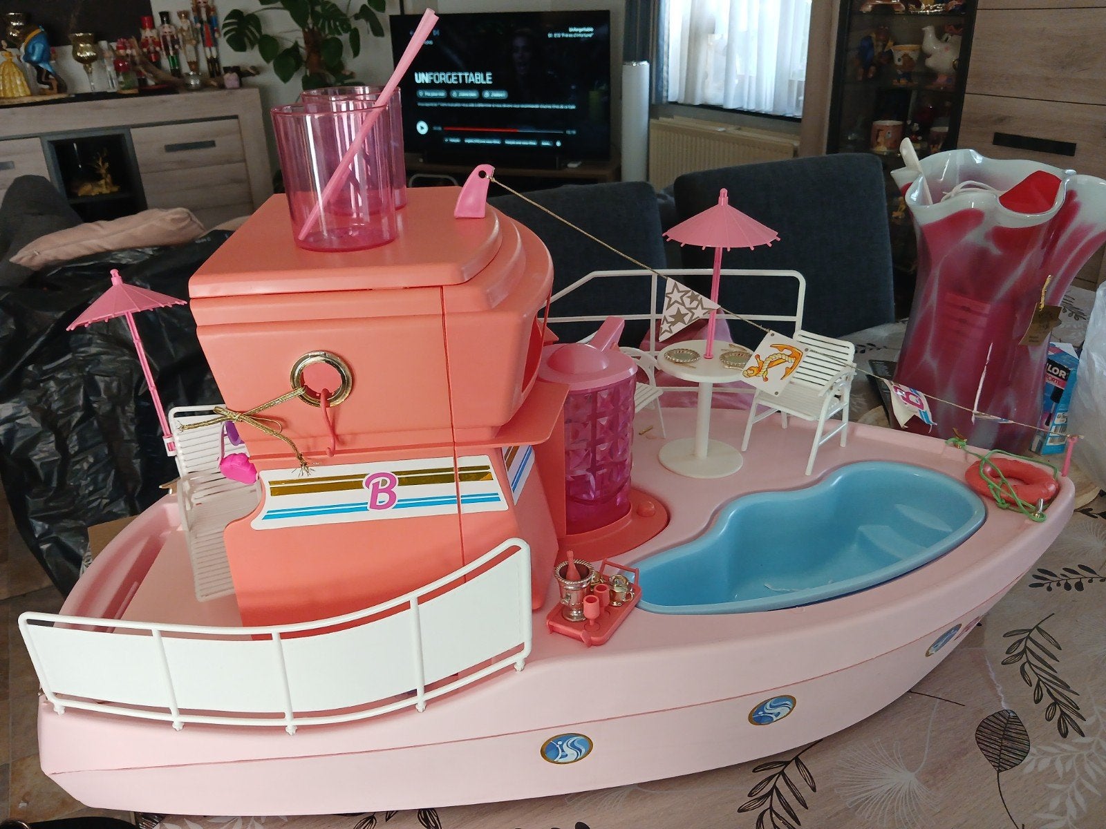 Bateau Barbie vintage Mattel avec boîte d’origine, Ophalen of Verzenden, Overige merken