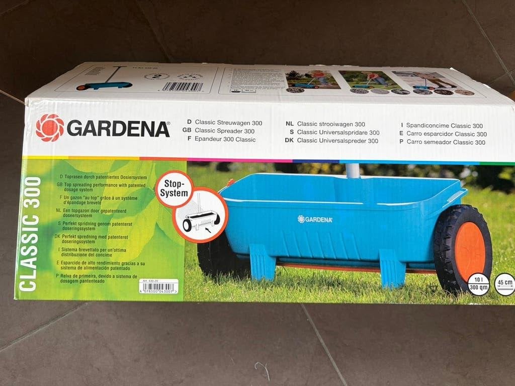 Strooiwagen Gardena 10 liter, Ophalen, Gebruikt