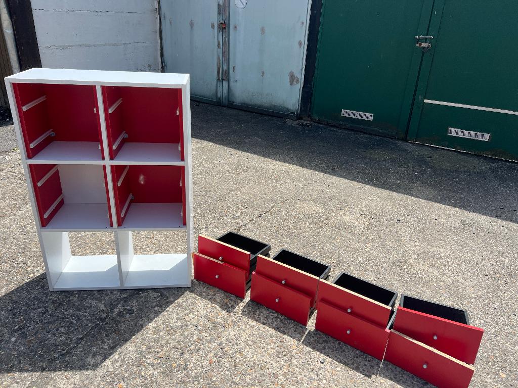 Meuble à tiroirs, Maison & Meubles, 25 à 50 cm, 5 tiroirs ou plus, Moderne rouge, Enlèvement