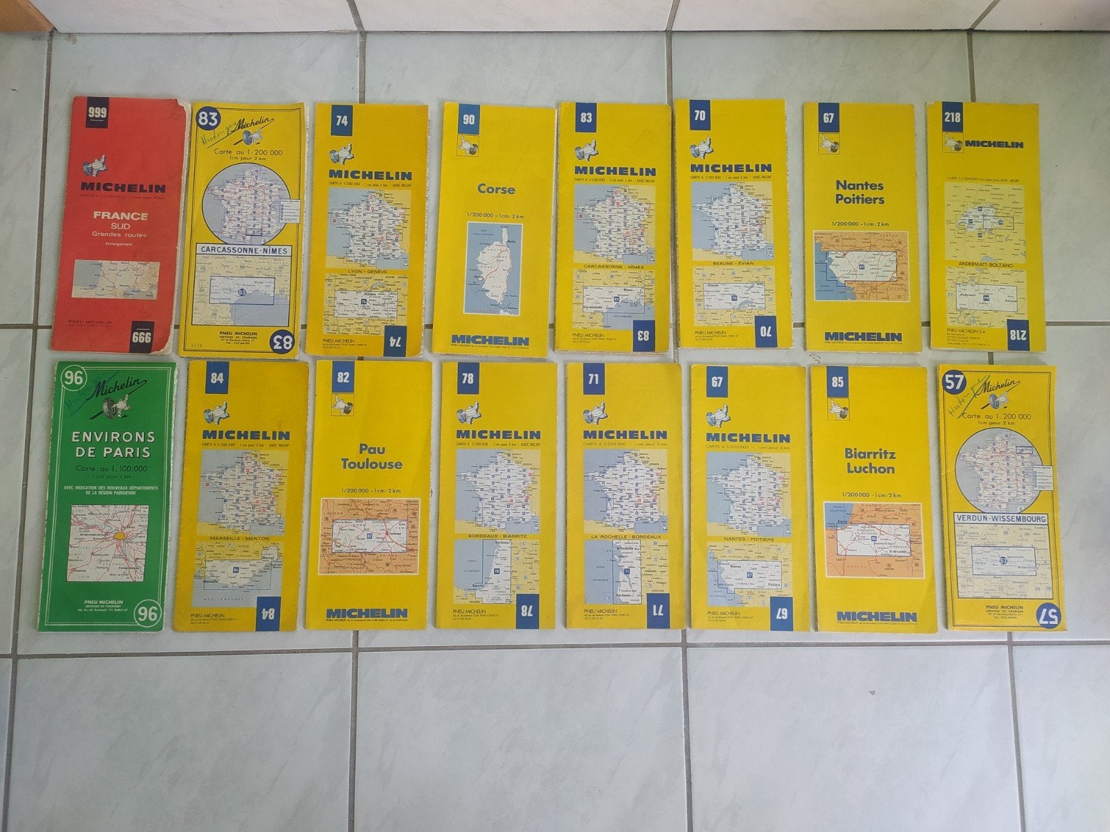 lot de 16 anciennes cartes Michelin, Ophalen