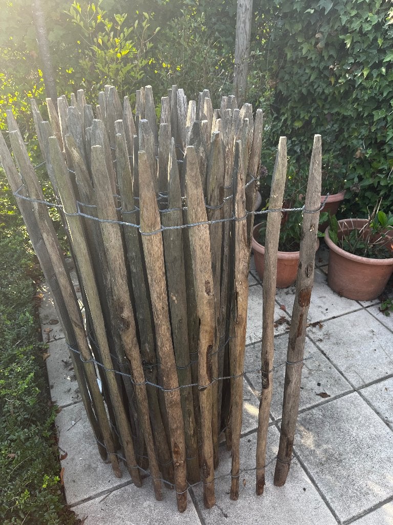 Kastanjeomheining 120cm hoog x 5m lang, Ophalen, Zo goed als nieuw, Hout, Overige typen