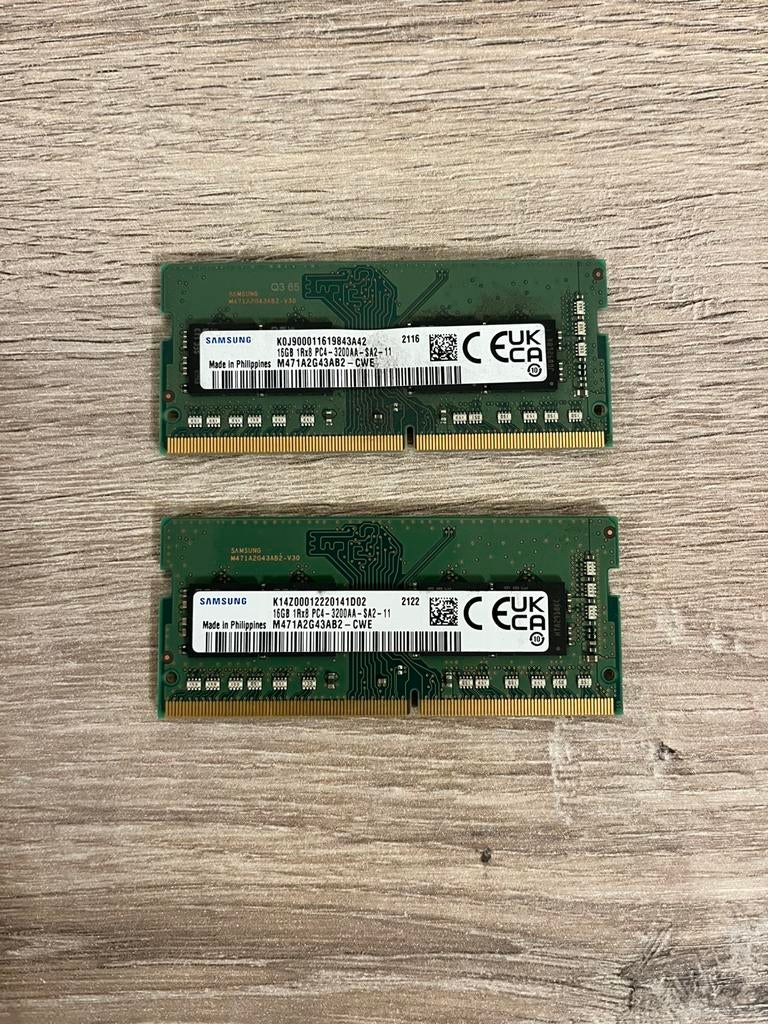 DDR Ram 16gbx2 Samsung, Computers en Software, RAM geheugen, Ophalen of Verzenden, Zo goed als nieuw, DDR
