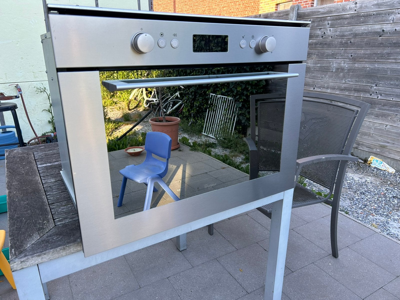 Combi oven Whirlpool AMW 820/IX, Elektronische apparatuur, Microgolfovens, Ophalen, Gebruikt, Inbouw, Draaiplateau