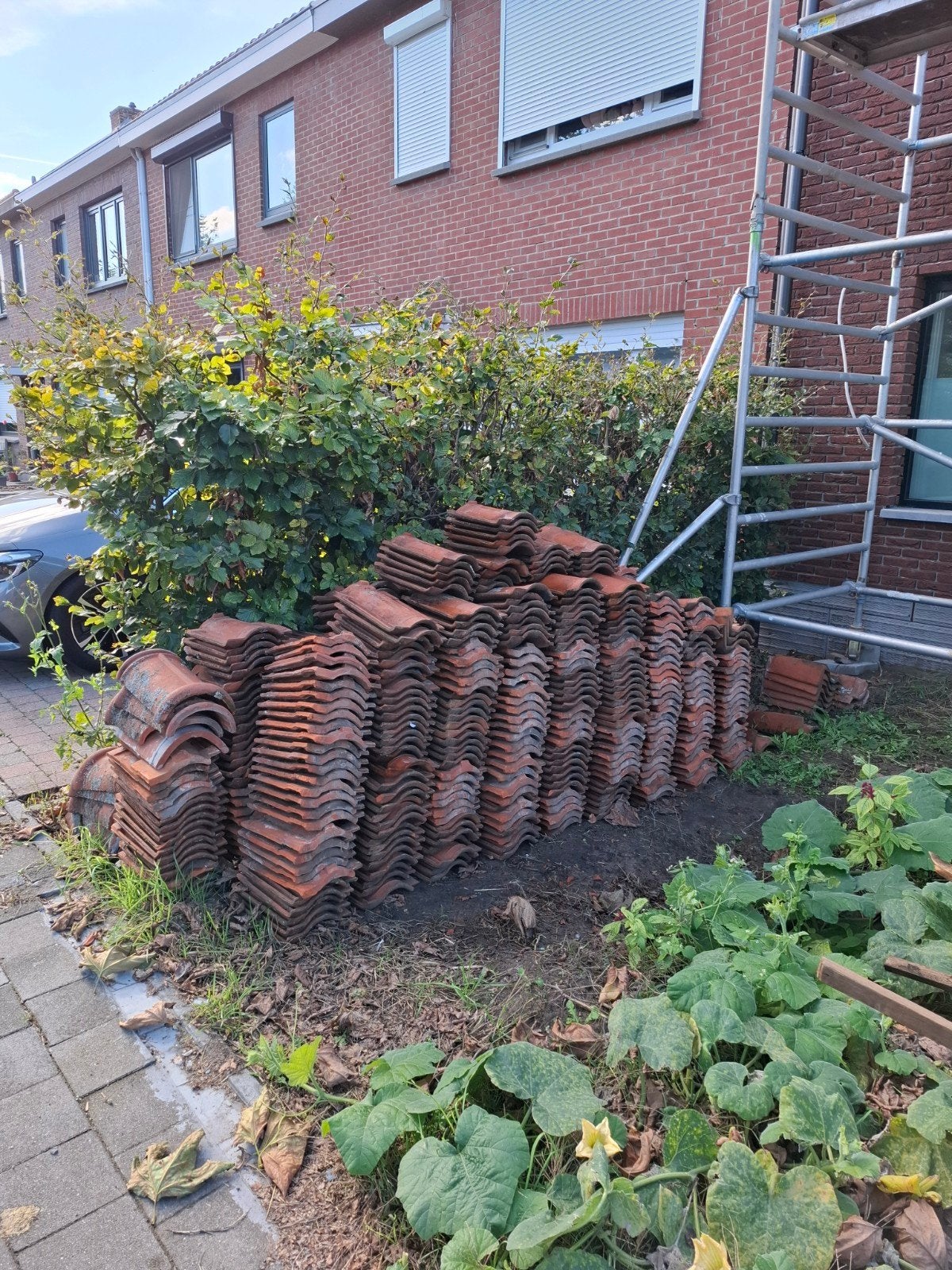 GRATIS dakpannen sterreberg courtai +-750 stuks, Doe-het-zelf en Bouw, Ophalen, Dakpannen