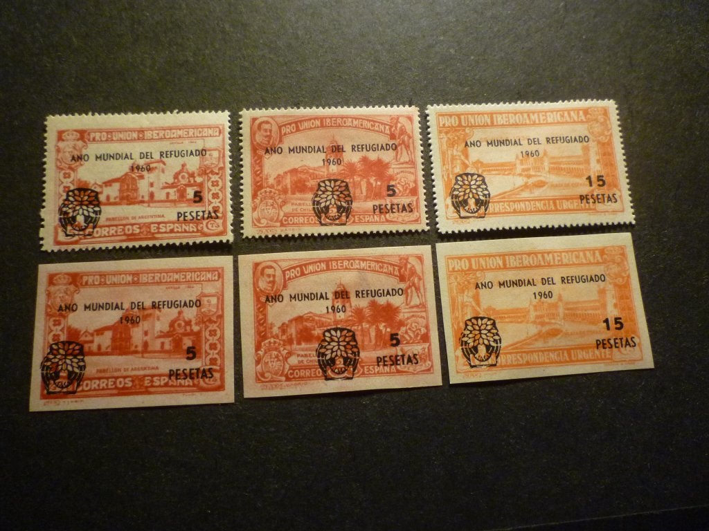 België 1960 OBP E81/E82/E83 Erinnofilie (getand en ongetand), Postzegels en Munten, Postzegels | Europa | België, Verzenden, Spoor van plakker