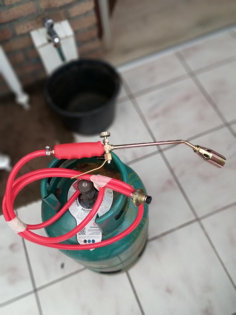 Roofing onkruidbrander met fles, Ophalen, Zo goed als nieuw