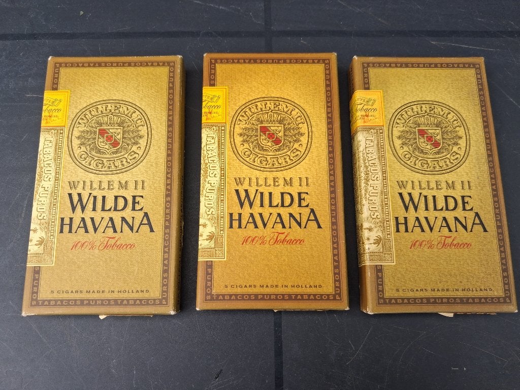 CIGARES WILD HAVANA... 3 pièces non ouvertes, Collections, Articles de fumeurs, Briquets & Boîtes d'allumettes, Enlèvement ou Envoi